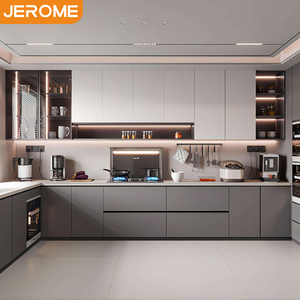 Armario listo para montar de diseño moderno de lujo, armario de cocina de madera lacada blanca de juego completo personalizado con fregadero - Product Image 3