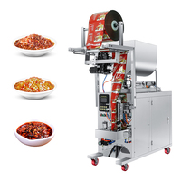 Máquina automática para envasar en sobres salsas de maracuyá, kétchup, salsa de chile, mermelada y pasta, con sellado posterior y equipo de llenado y sellado.