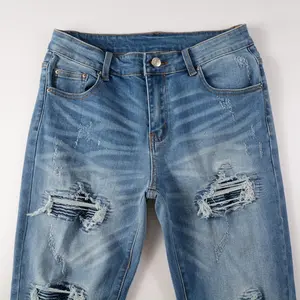 Calças jeans masculinas, calças jeans de algodão com alta elasticidade, azul, estilo novo, 2023
