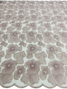 Tela de Encaje Indio <span class=keywords><strong>George</strong></span> con Bordado de Flores Personalizado, Diseño Nuevo de Moda 2014, Venta al Por Mayor - Product Image 2