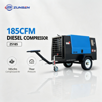 Compresseur d'air diesel à vis haute capacité, compresseur d'air mobile portable pour la construction, marteau perforateur