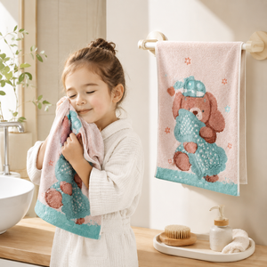 <span class=keywords><strong>Serviette</strong></span> pour enfants en coton 100% de qualité supérieure, très absorbante, motif dessin animé mignon, 25*50cm, 47g, idéale pour les routines de soin de la peau des enfants - Vente chaude - Product Image 4