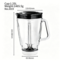 Pichet de rechange en verre pour blender 1,25 L pour acheteurs de pièces détachées d'appareils de cuisine