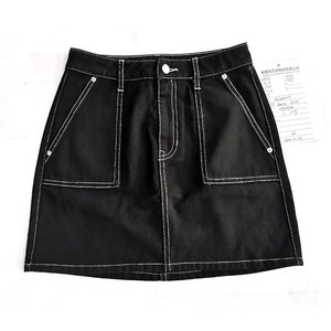 Faldas vaqueras de fabricante para mujer, Vestido corto negro, Minifalda vaquera informal de verano, ropa clásica de moda juvenil - Product Image 1