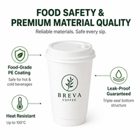 Großhandel 8Oz 12Oz 16Oz Einweg-Kaffeebecher Personalisierte Papier-Kaffeebecher Doppelwandig Mit Deckeln für Heiße Getränke