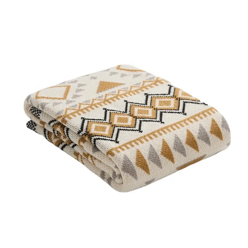 Aztec Navajo nappa bohémien lavorata a maglia personalizzata lusso per adulti 100% acrilico comode coperte Vintage per bambini TL