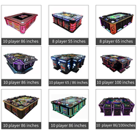 Machine de jeu d'arcade de tir aux poissons multicolore à monnayeur avec support anglais, durable, facile à utiliser, kit complet