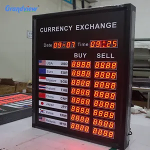LED currency exchange display sign electronic bank use digital led rate ssignboard display