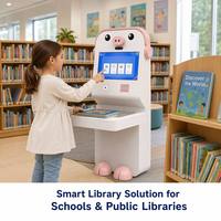 Máquina de autoservicio para préstamo y devolución de libros para bibliotecas infantiles con IA personalizada, kiosco de libros RFID, SDK, de pie, para interiores