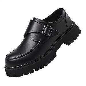G010 Zapatos de Vestir de Plataforma con Suela Gruesa de Cuero Negro para Hombre, con Plantilla de EVA, Estilo Slip-On, Nueva Moda - Product Image 2
