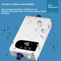 Calentador de Agua Eléctrico Instantáneo de Plástico 110V/220V con Pantalla Digital LED, Control Táctil y Elemento Calefactor de Acero Inoxidable para Exteriores y Hoteles