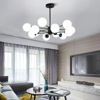 Lustre suspendu LED en fer doré Magic Bean avec télécommande, CRI élevé 90, température de couleur 3 tons, pour salle à manger, chambre à coucher, en acrylique