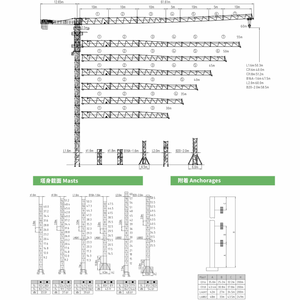 Grue à tour à plateau plat Dahan QTZ125(6015) de 10 tonnes à vendre, équipement de levage, construction lourde sans flèche avec moteur et roulement - Product Image 6