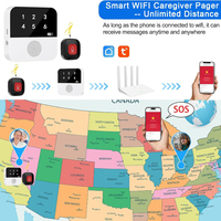 ANGUS Tuya Sistema de Llamada Inalámbrico Inteligente, Localizadores de Pulsera para Personas Mayores, Botón de Llamada de Emergencia SOS WiFi para Cuidadores, Alarma Personal para Pacientes