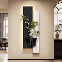 Décoration murale moderne minimaliste en pierre de grès, vase mural décoratif, peinture murale 3D suspendue, style vertical