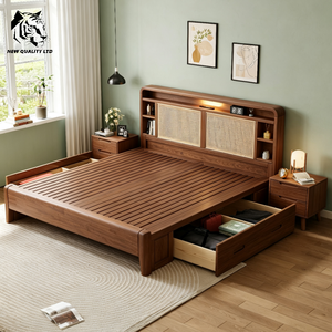 Cama de almacenamiento de madera de tamaño completo, nueva moda, muebles de dormitorio, con logotipo personalizado, precio más bajo, gran stock, envío inmediato, suministro de China - Product Image 6