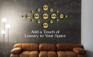 Gold <b>Mirror</b> <b>Ball</b> Wall Decor Metal Wall Sculpture Modern Living Room Hanging Art - Product Image 2