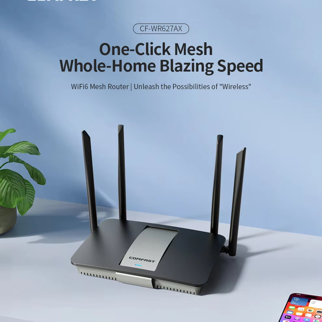 Comfast WiFi 6 Wireless Router 2700Mbps AX3000 4 Antennas Smart WiFi Router for Home Office OEM Support