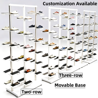 Support de présentation rotatif en métal avec revêtement en poudre, style moderne personnalisé, pour chaussures de sport, de course et décontractées