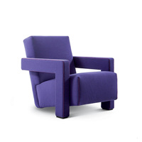 Fauteuil en velours italien minimaliste et durable, chaise en forme de 7, structure en bois, mobilier écologique pour balcon et chambre