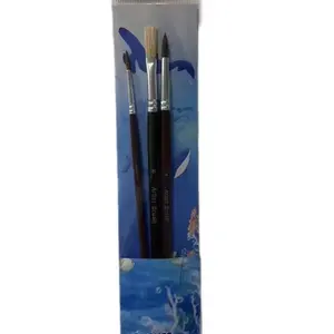 3pcs Pig Hair and Horse Hair Brush Set for DIY Oil Acrylic Painting art supplier