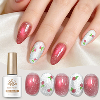 BORN PRETTY 10ml Vernis Gel Magnétique Effet Œil de Chat Rose Brun Diamant Broyé, OEM Usine, Paillettes pour Nail Art