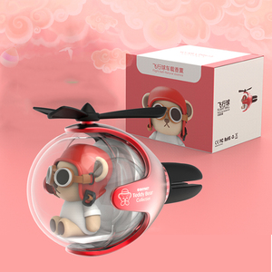 泰迪熊汽车配件内饰香水扩散器飞行员旋转螺旋桨出口香水汽车空气清新剂 - Product Image 2