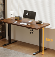 Bureau de direction ergonomique haut de gamme en bois massif, réglable motorisé, table assise-debout en bois véritable de qualité supérieure