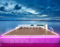 Plateforme flottante en plastique durable pour parc aquatique, montage facile, HDPE, pour jet ski