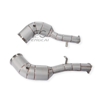 Collecteur d'échappement sport personnalisé pour Audi S6 S7 C8 2.9T 2020-2023, tuyaux d'échappement en acier inoxydable SS304 avec bouclier thermique