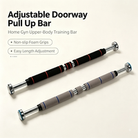 Barra de dominadas ajustable de acero para puerta, sin taladro, para ejercicio en casa, desarrollo muscular, entrenamiento de fuerza y fitness
