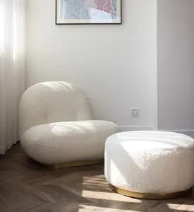 2023 Offres Spéciales chaise de salon en fausse fourrure, chaise de salon pivotante en acier inoxydable pour la maison, l'hôtel, la boutique