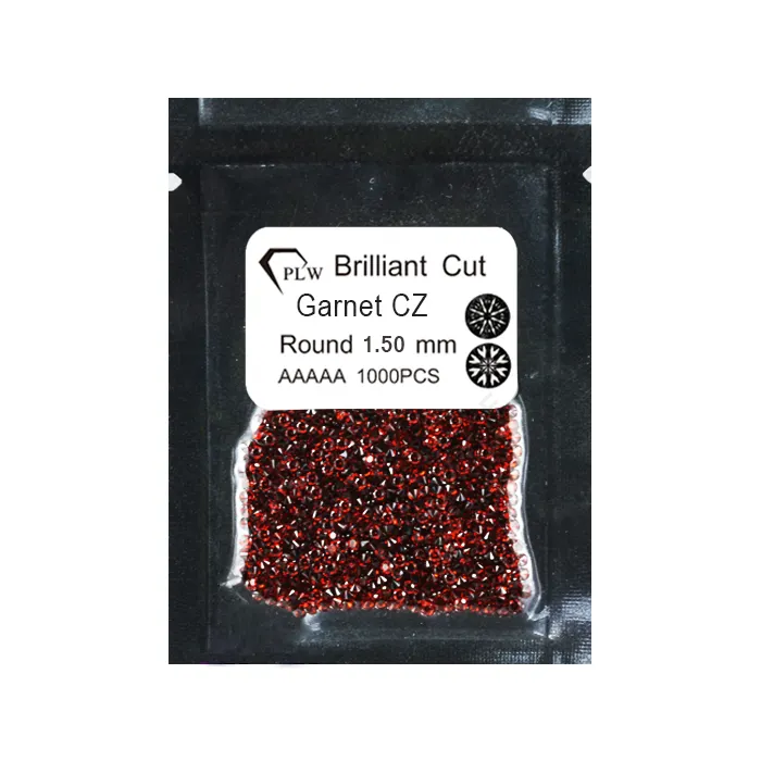 Rode Granaat Kleur 5A Ronde Diamant Cut Cubic Zirconia Gems Ruwe Uit Wuzhou Fabriek