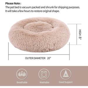50cm Modernes Kunstfell Hunde- und Katzenbett Anti-Angst Reisekissen - Product Image 4