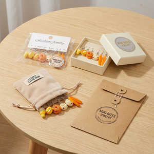 20 pares de aretes divertidos de resina con forma de comida para mujer, lindos aretes colgantes de <span class=keywords><strong>queso</strong></span>, naranja, tarta de huevo y baguette, joyería transfronteriza. - Product Image 5
