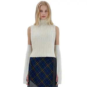 2021 סתיו סוודר לנשים סרוג Custom סוודר Rosun Crossover Halterneck סוודר לנשים של