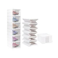 Meuble à chaussures pliable 6 niveaux - 12 compartiments, facile à assembler, organisateur de rangement tout-en-un pour baskets et chaussures, pour la maison