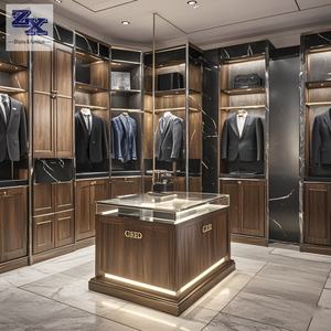 Abiti da uomo di fascia alta espositore con led in venature del legno design per abiti da uomo <span class=keywords><strong>negozio</strong></span> - Product Image 4