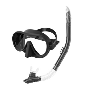 Ensemble masque et tuba de plongée en verre trempé 4,0 mm, silicone liquide, réglable, entièrement étanche, équipement de sports nautiques pour adultes - Product Image 4