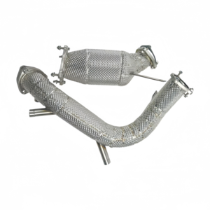 Tuyau de descente en acier inoxydable haut de gamme à haut débit avec bouclier thermique, stock important et livraison rapide pour <span class=keywords><strong>Audi</strong></span> A4/A4L/A5/Q5 B9.5 <span class=keywords><strong>A6</strong></span> A7 C8 2.0T - Product Image 6