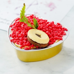 EU gói 100ml 3.4oz dùng một lần nhỏ <span class=keywords><strong>container</strong></span> nhôm lá mỏng và hình trái TIM PET nắp nhựa cho takeout nướng - Product Image 2