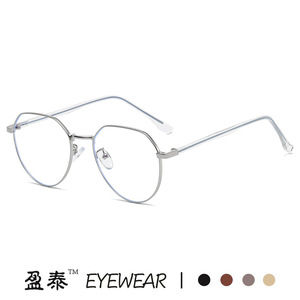 แว่นตาอี้หิงไถ ทรงโลหะแบบไม่สมมาตร ป้องกันแสงสีฟ้า เลนส์ใส สำหรับทุกเพศ แบบเต็มกรอบ - Product Image 4