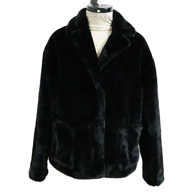 Elegant Thick Warm Woman Outerwear Jacket Faux Rabbit Fur Coats Winter Lady Cheap Fashion Quality Faux Fur Coat