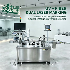 Máquina de Marcado Láser Dual de Fibra UV Totalmente Automática para Impresión de Códigos QR y Fechas en Tapas de Botellas con Alimentación Automática e Inspección Visual - Product Image 1