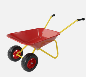 <span class=keywords><strong>Brouette</strong></span> rouge en métal massif pour enfants, idéale pour le jardinage (feuilles, terre, sable) - Product Image 1