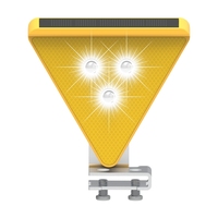 Lot de 3 lampes solaires LED d'avertissement pour garde-corps routier, rechargeables, clignotement lent et rapide, IP55, pour extérieur, travaux routiers et urgences