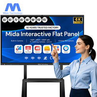 Pizarra Interactiva Inteligente MIDA 4K con Pantalla Táctil Multitáctil, Multi Idioma, Pizarra Electrónica Inteligente con Cámara