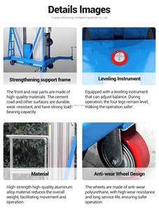 Настраиваемая мобильная подъемная платформа из алюминиевого сплава с одинарной/двойной колонной, высотой подъема 10м/14м, гидравлическая, малая грузоподъемность - Product Image 2