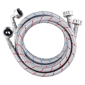 Tuyau de raccordement tressé en acier inoxydable 304 de 1,2 m pour machine à laver, eau chaude et froide, en promotion - Product Image 1