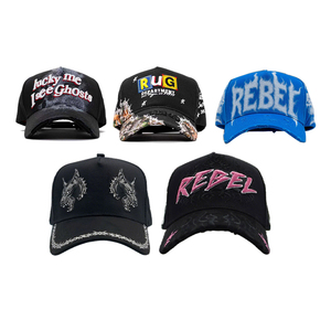 Cappelli da baseball personalizzati OEM all'ingrosso con visiera curva a 5 pannelli, ricamo 3D, modello Baez, modello Scream, modello Gorra De Tito Doble P - Product Image 6